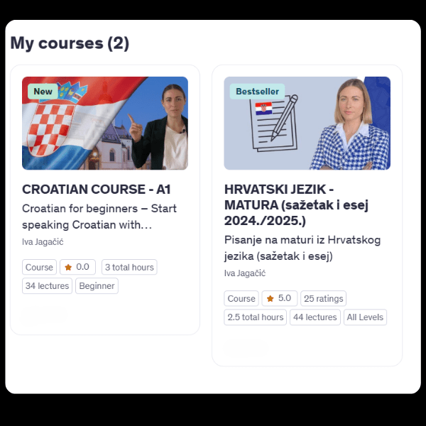 Course begginer croatia hrvatski jezik